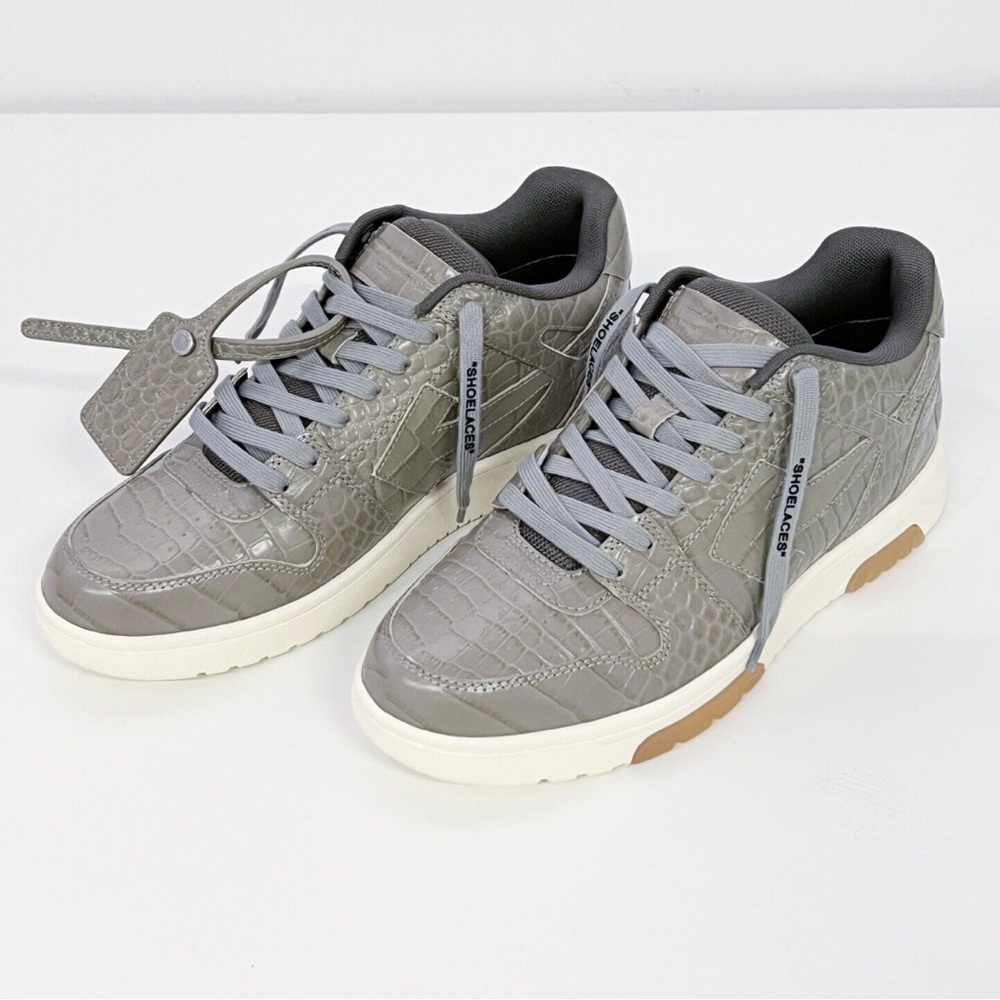 Off-White
Men's Out Of Office Croc-Print Leather Sneakers